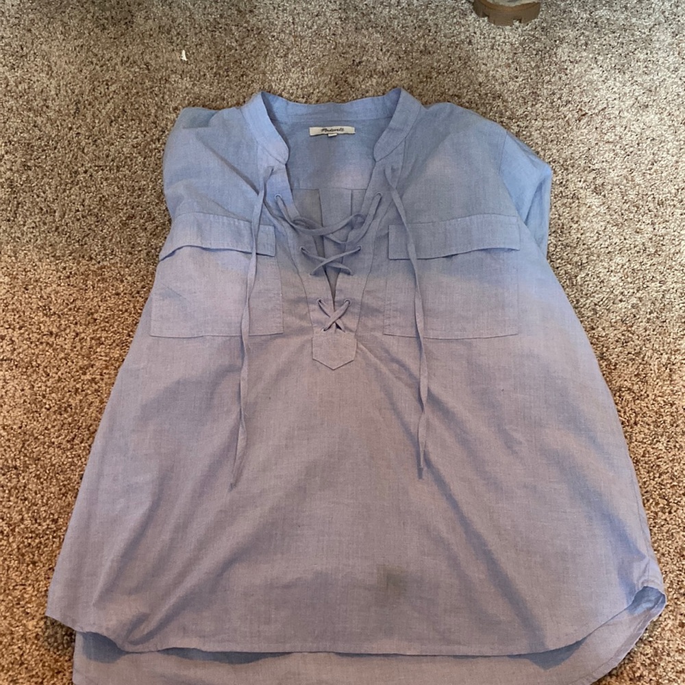 Madewell chambray tie up shirt